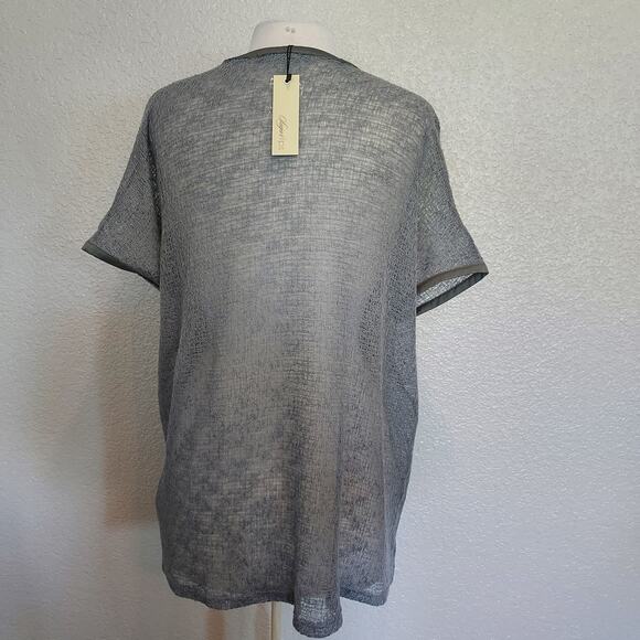 NEW Sugar Lips Grey Mesh Button Blouse Size M - Picture 8 of 12